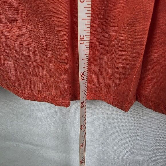 Lauren Ralph Lauren Orange/red Linen Embroidered On/off Shoulder Blouse Size 2X - Picture 5 of 5
